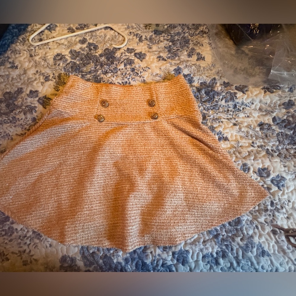 Haute Monde peach twill Skater Skirt - Picture 2 of 8